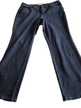 Coldwater Creek Jeans Womens 14 Blue Natural Fit Straight Leg Stretch Denim Clas